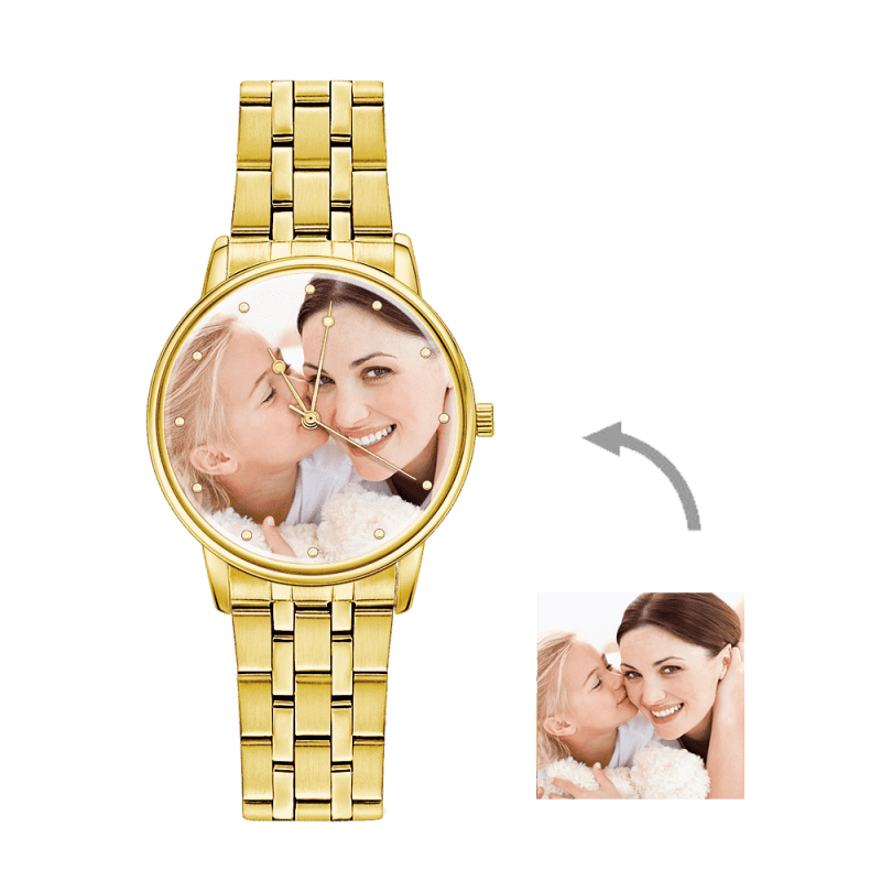 Mother’s Gift Photo Watch – Leather Strap 40mm