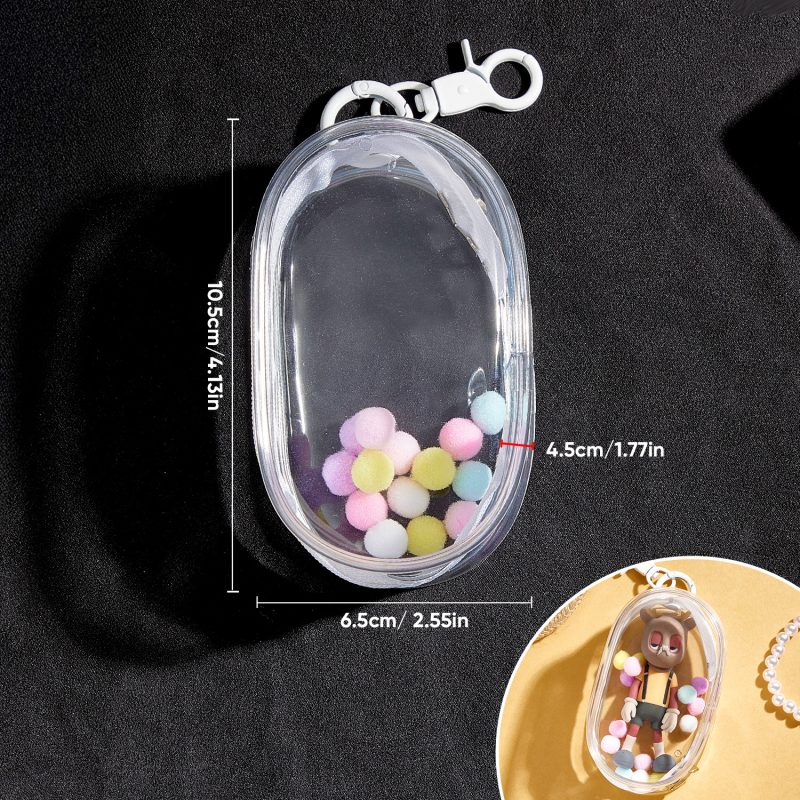(Fits 8cm Figures) Keychain Display Bag White