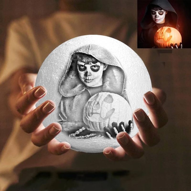 Halloween Gift Engraved Moon Light – Touch Two Colors (10-20cm)