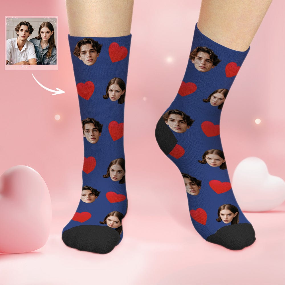 Custom Face Socks with Love Heart 3D Preview Valentine's Gifts - Image 2