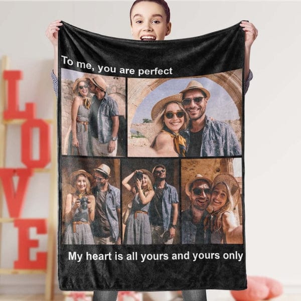 Valentine’s Day Gift Picture Blankets Anniversary Gift for Lover with 5 Photos