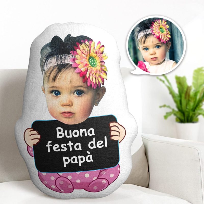 Custom Face Pillow Personalized Photo Doll MiniMe Pillow Buona Festa Del Papa Gifts for Him