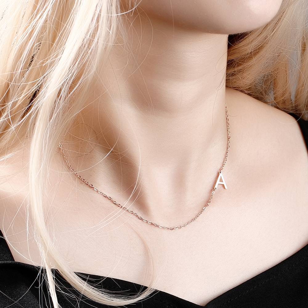 Best Friend Anniversary Gift Initial Name Necklace Personalized Necklace - Image 2