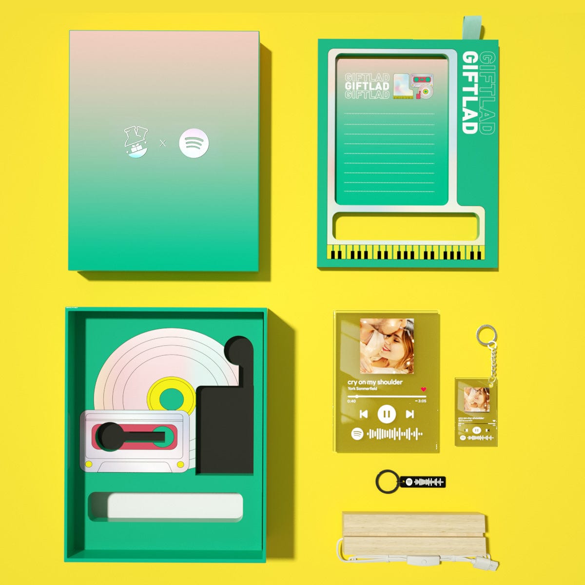 GIFTLAB Spotify Gifts Box for Spotify Lamp Spotify Keychain - Image 2