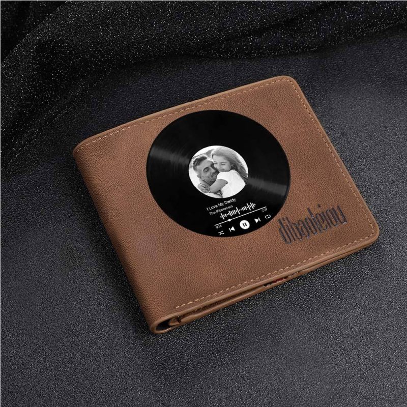 Custom Photo Wallet with Spotify Music Father’s Day Gift