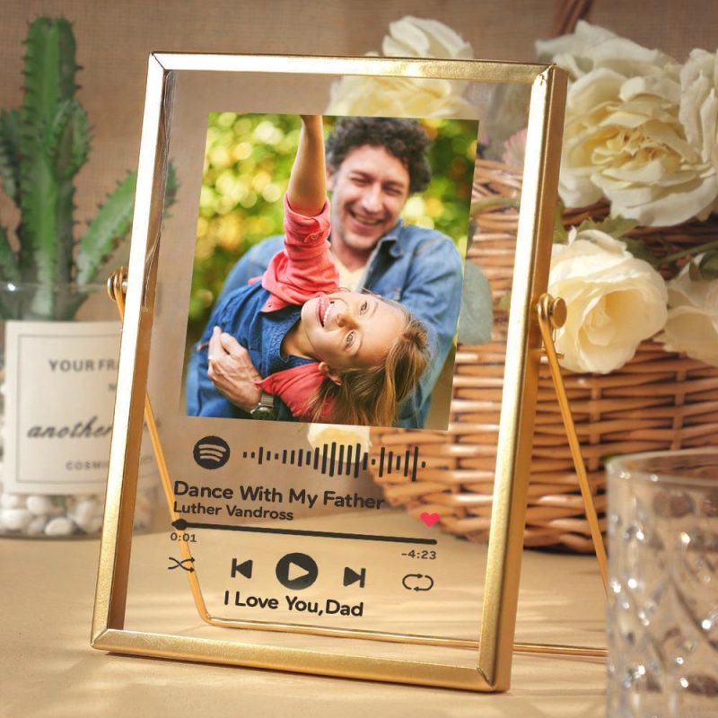 Custom Spotify Music Plaque Glass Art Spotify Picture Frame Father’s Day Gifts