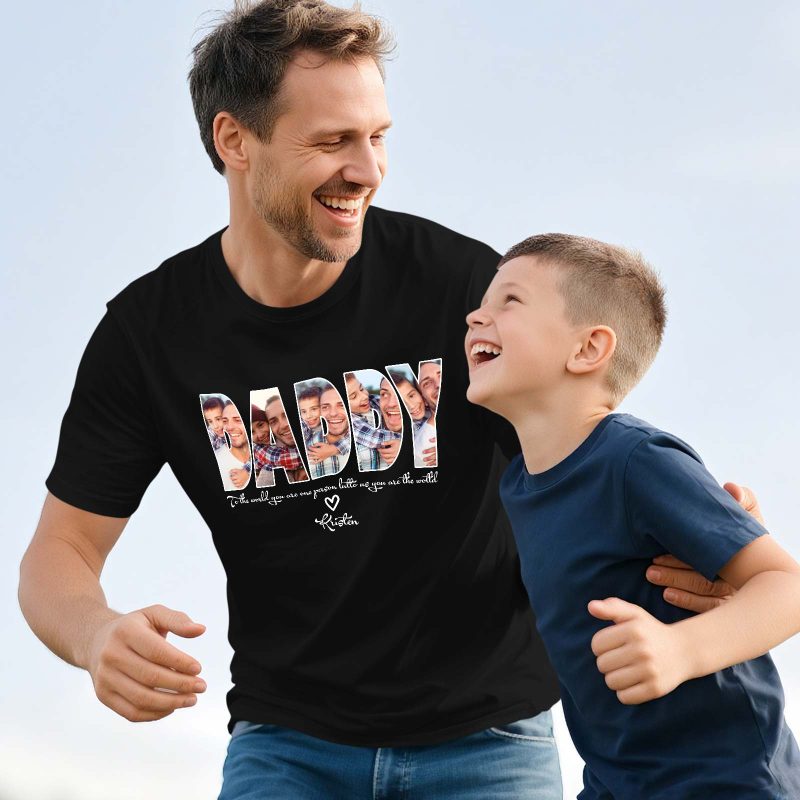 DADDY Photo Shirt,Custom Dad Shirt,Customized Father’s Day Gift,Personalized Gift for Father,Printable Father Day Photo Shirt,Grandpa Dad Gift