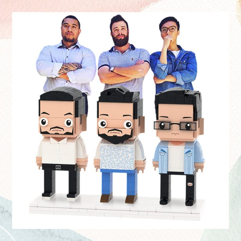 2023 Christmas Gifts Gifts for Buddies Full Body Customizable 3 People Custom Brick Figures Small Particle Block