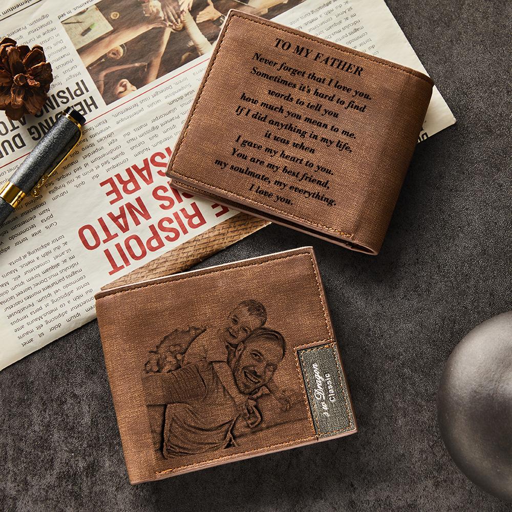 Gift For Him To My Dad Love Personalized Photo Wallet Leather Wallet Engraved Wallet To My Son To My Brother