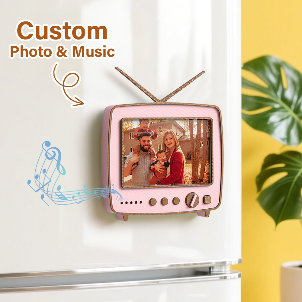 Custom Photo 3D printed TV-shaped music Ornaments Personalized Photo Music Fridge Magnets - Image 2