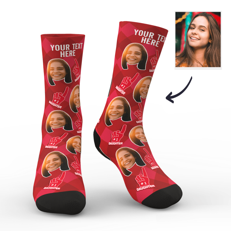 Father’s Day Socks Custom Socks Funny Gift For Dad – Daughter Fan With Your Text
