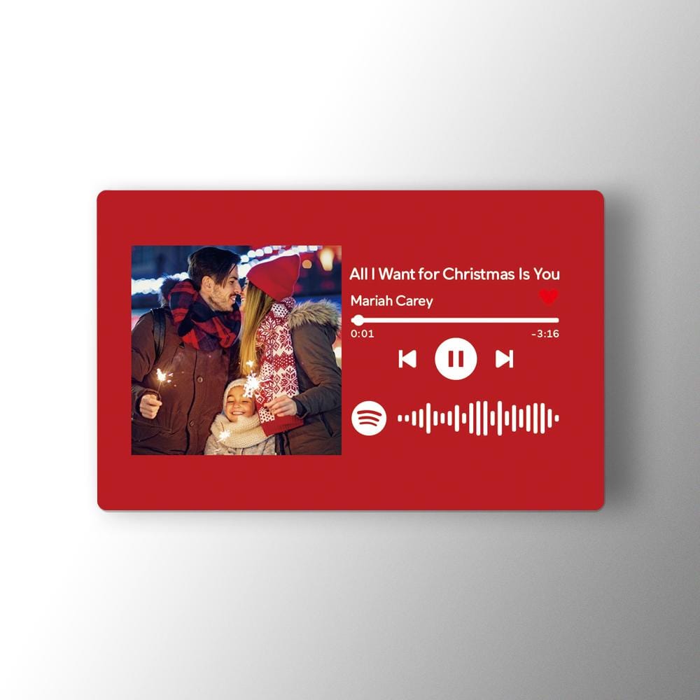 Custom Spotify Music Code Wallet Card Personalized Message Card Red