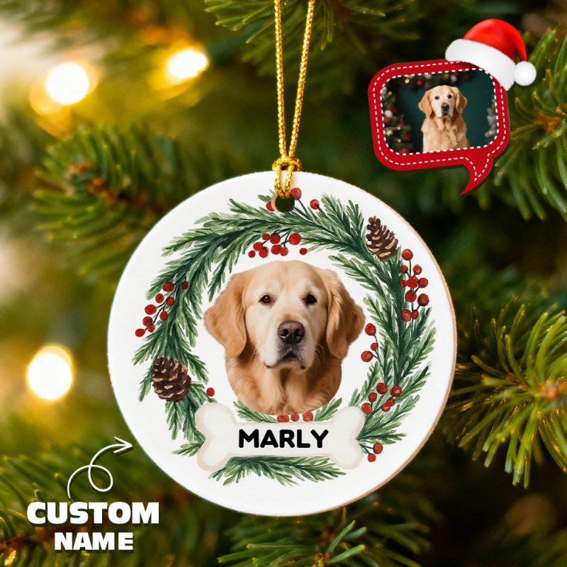 Personalized Family Christmas Ornament Cute Dogs Photo Christmas Keepsake Christmas Gift Ornament