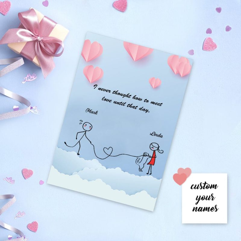 Custom Names Card Greeting Card Meeting Love Card Personalized Valentine’s Day Card