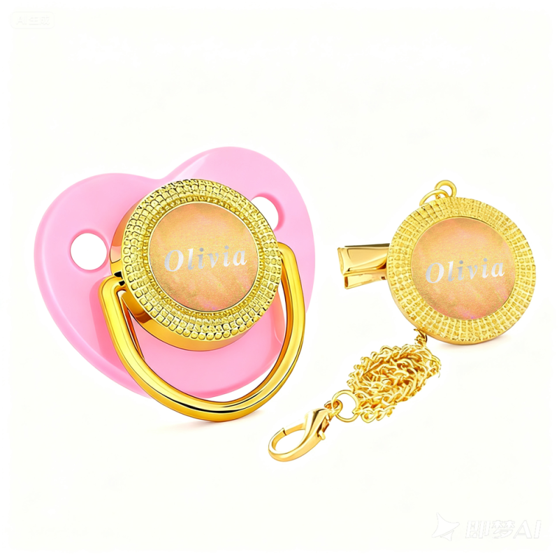 Personalized Rose Gold Pacifier, Custom Baby Pacifier, Luxury Baby Shower Gift, Elegant Bling Dummy, Newborn Keepsake, Baby Souvenir Gift