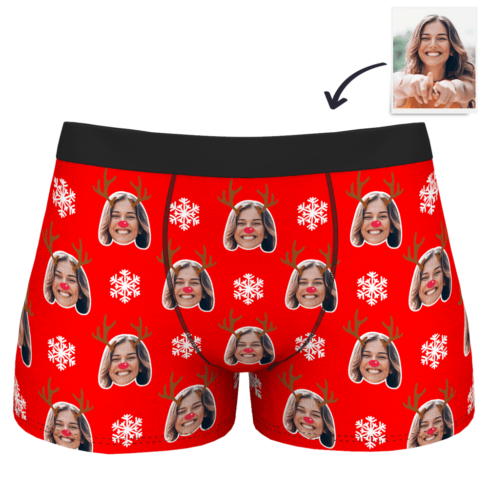 Christmas Gift For Boyfriend Custom Underwear - Christmas Reindeer