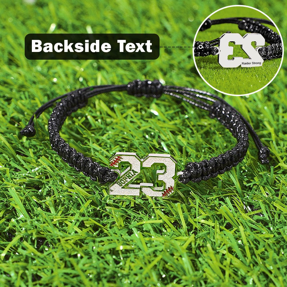 Personalized Baseball Bracelet Braided Rope Adjustable Bracelet Gift for Baseball Players Sport Lovers - Image 2