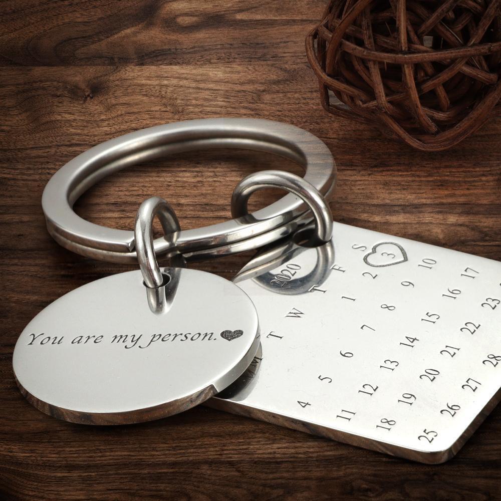 Personalized Custom Photo Engraved Calendar Keyring - Image 3