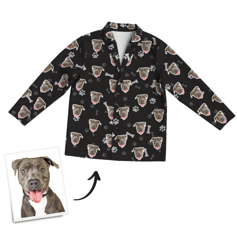 Custom Face Pajamas with Long Sleeve For Pet Lover Pet Memorial Gifts