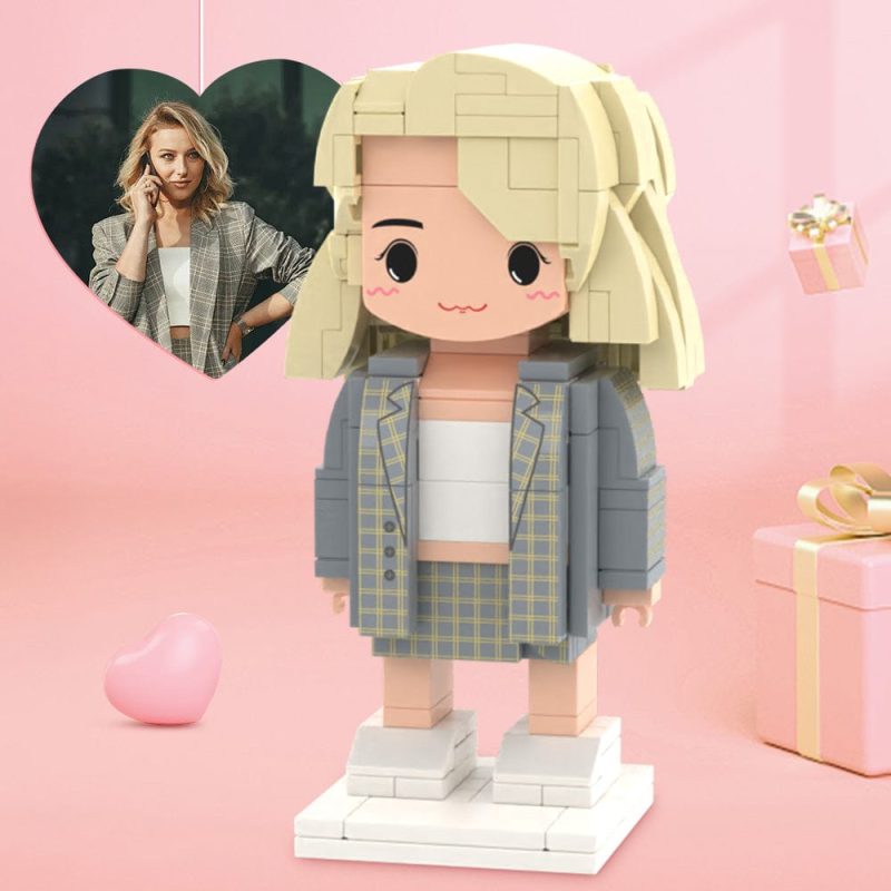 Valentine’s Day Gifts for Her Full Body Customizable 1 Person Custom Cute Brick Figures Small Particle Block Toy
