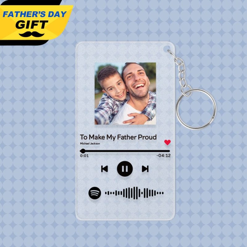 GIFTLAB Father’s Day Keychain Custom Music Plaque Keychain