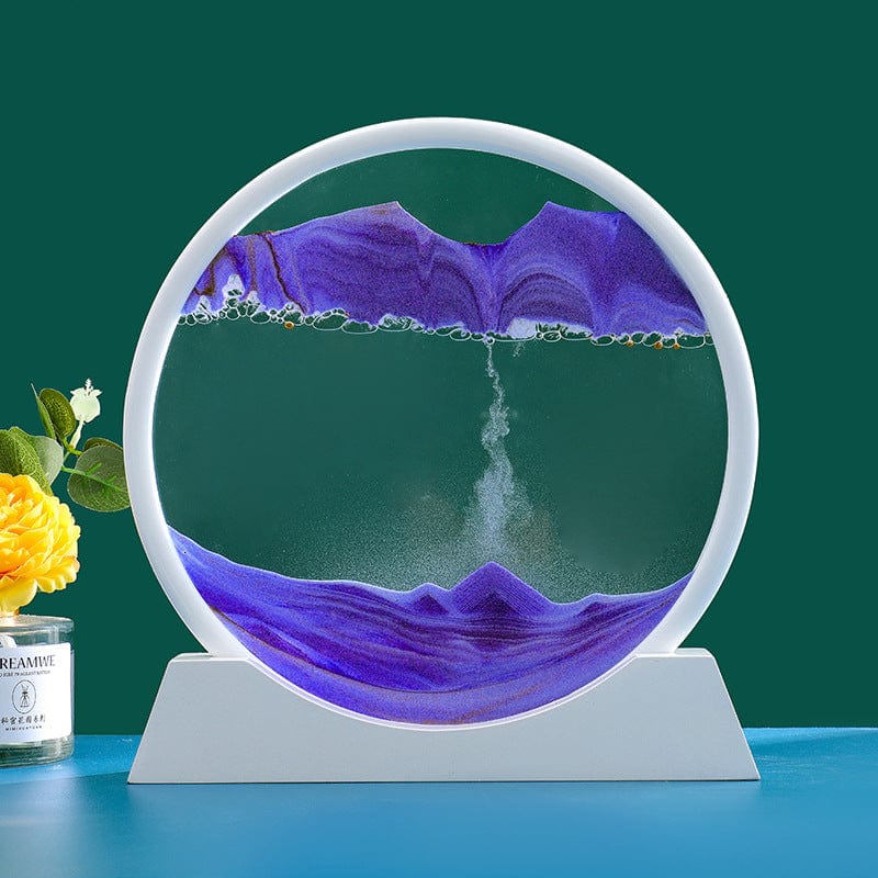 Round Deep Sea Moving Sand Art Ornament Gift for Her Anniversary Gift-Purple