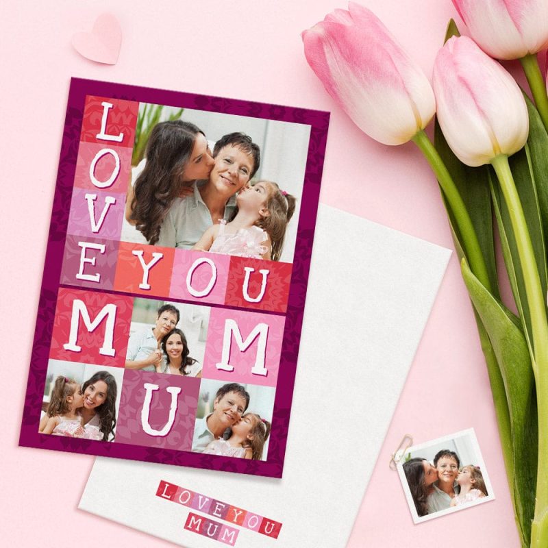 Custom Mother’s Day Cards Personalized Photo Card Love You Mum Gifts For Mom