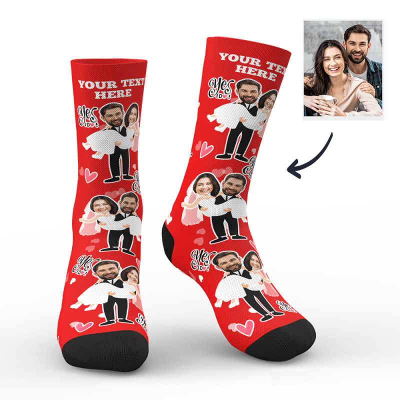 Custom Photo Socks Yes I Do With Your Text