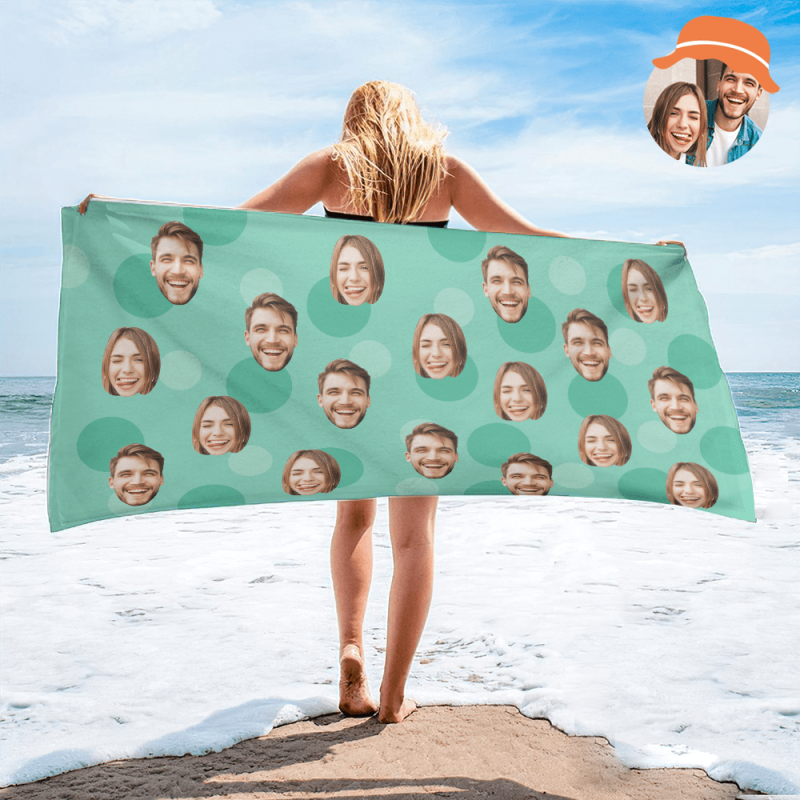 Personalized Face Beach Towel Custom Beach Towel Summer Gift