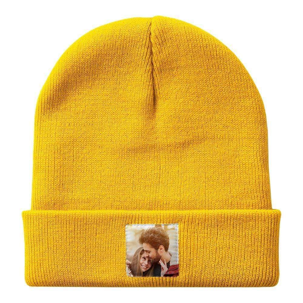 Personalized Photo Beanie Hat Custom Knitted Hat Valentine's Day Gifts-4 Colors - Image 2