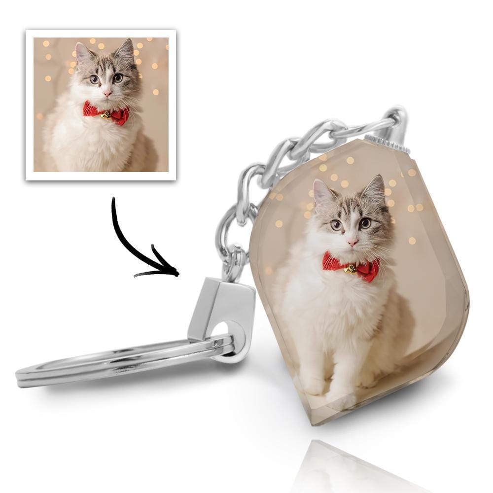 Cat Memorial Gifts Custom Crystal Keychain