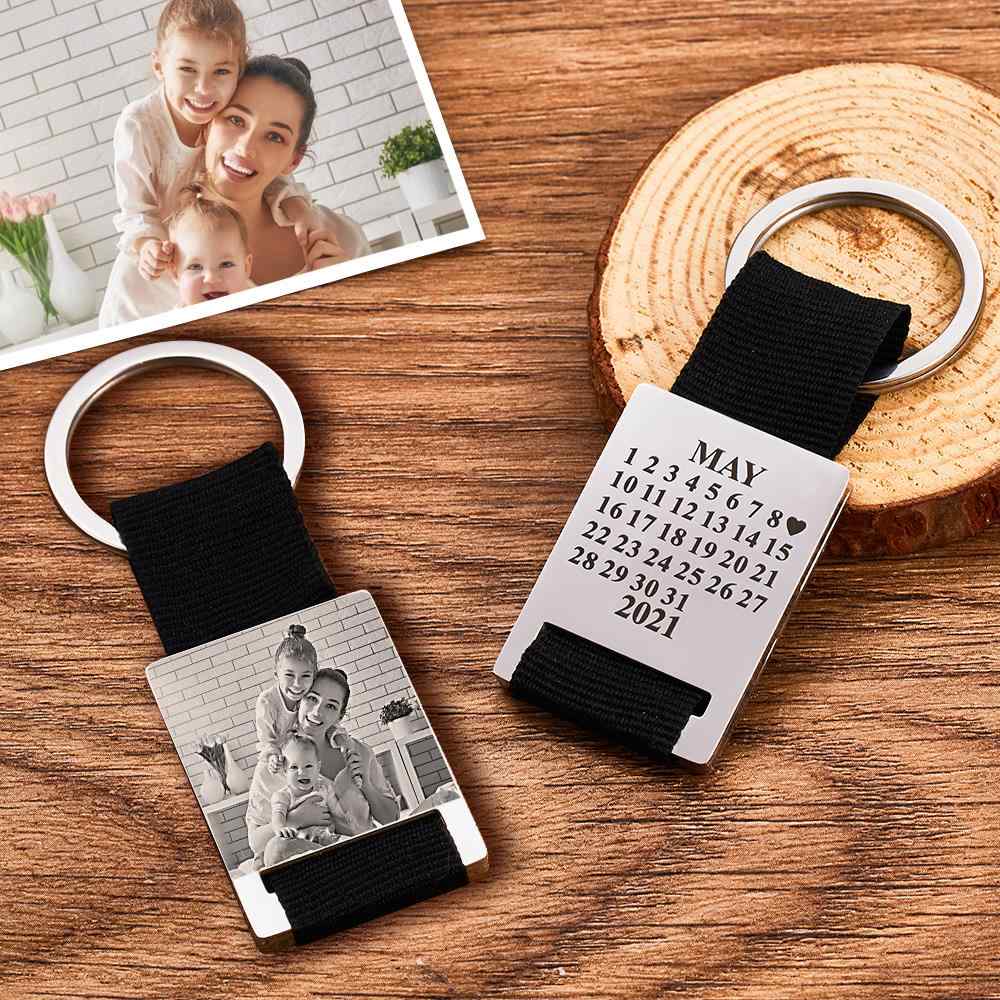 Custom Calendar Keychain Custom Photo Keychain Family Gifts