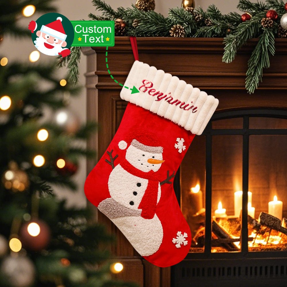 Personalized Christmas Stocking with Name Embroidery Christmas Stockings Gift for Family - Image 2