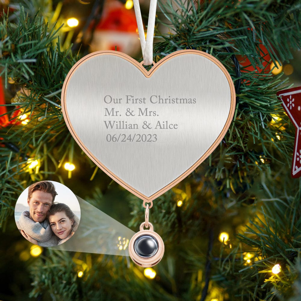 Custom Projection Ornament Personalized Heart Christmas Ornament Gifts for Her - Image 2