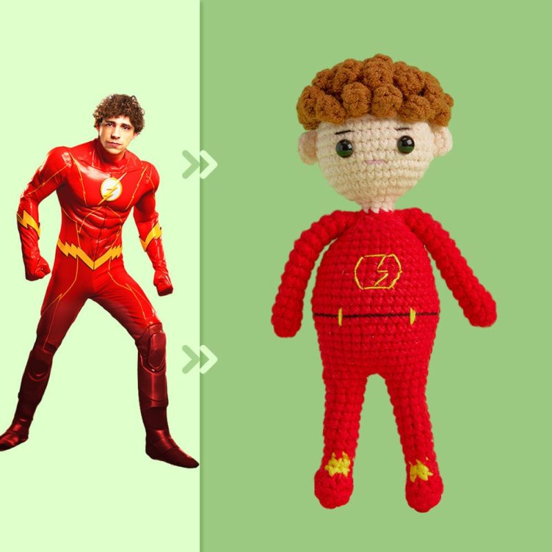 Full Body Customizable 1 Person Custom Crochet Doll Personalized Gifts Handwoven Mini Dolls – Flash