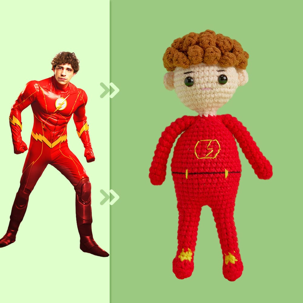 Full Body Customizable 1 Person Custom Crochet Doll Personalized Gifts Handwoven Mini Dolls - Flash