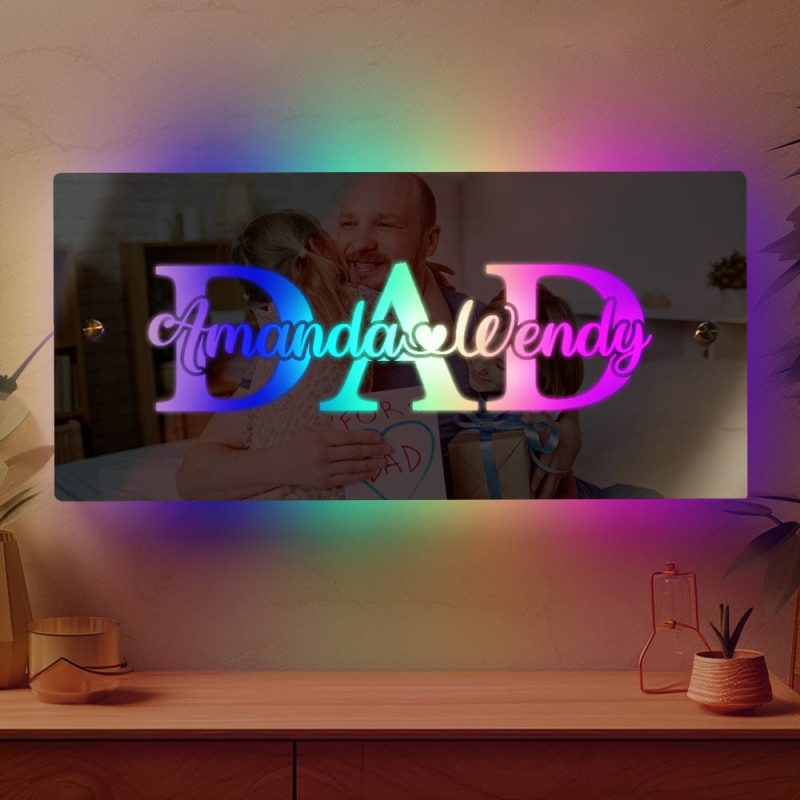 Custom Name Mirror Light Father’s Day Creative Gift