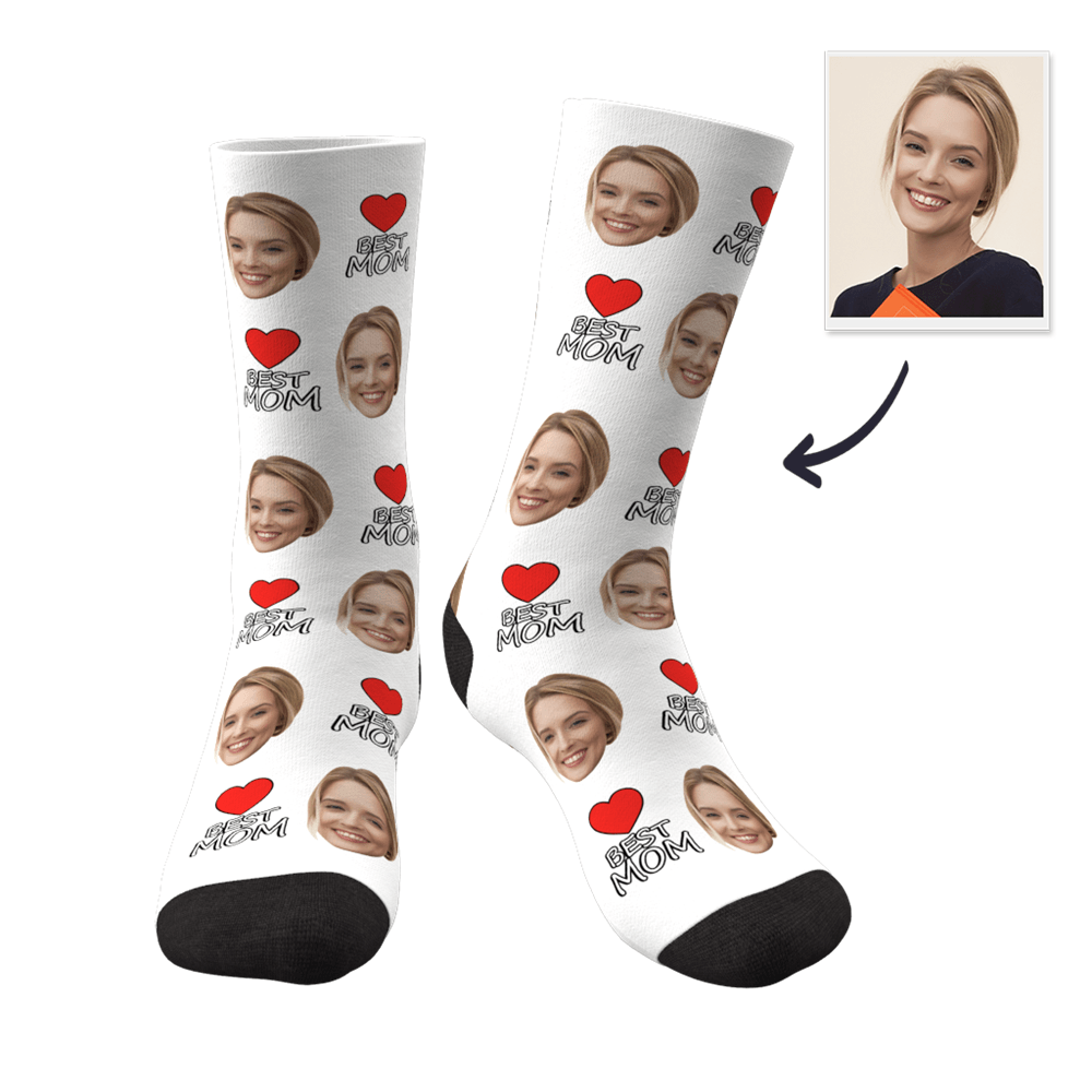 Mother's Day Gifts Custom Photo Socks Christmas Gift For Mom