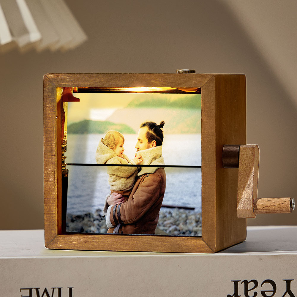 Custom To My Dad Photo Flipbook Frame Animation Machine Mechanical Hand-cranked Flipbook Box Photo Cube Frame Father's Day Gifts - Image 2