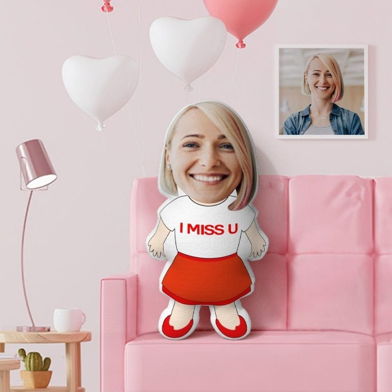 I MISS U Pillow Custom MiniMe Pillow Face Pillow Gifts for Her