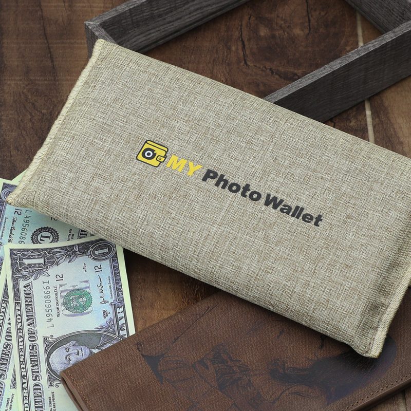 Woman’s Custom Photo Engraved Wallet Card Holder Brown Leather
