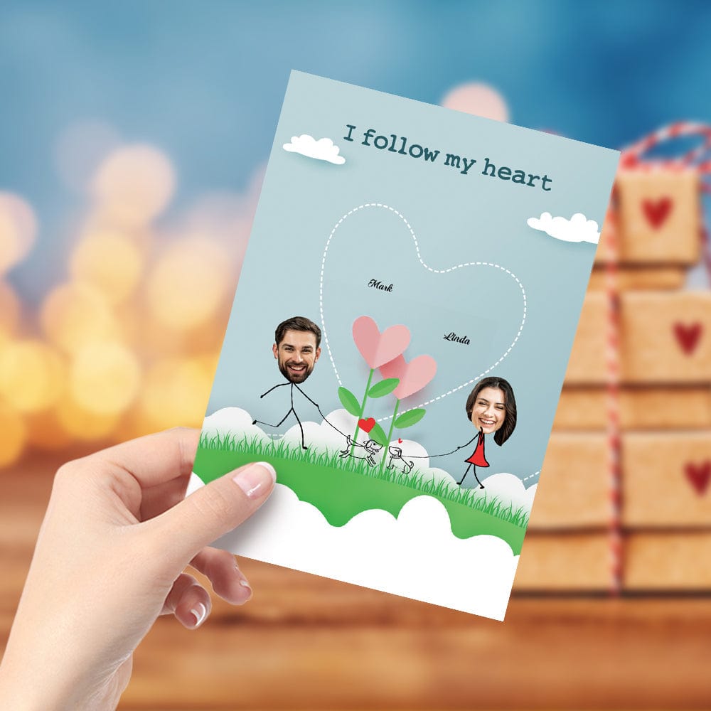 Personalized Love Card Greeting Card I Follow My Heart - Image 2