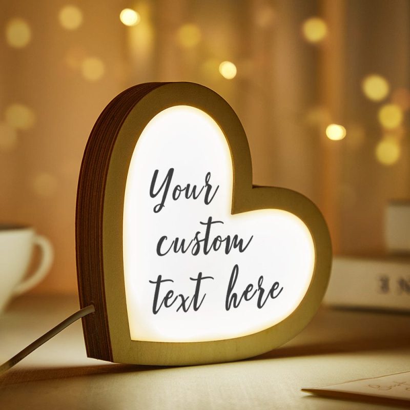 Heart Box Lamp — Engraved Photo Frame