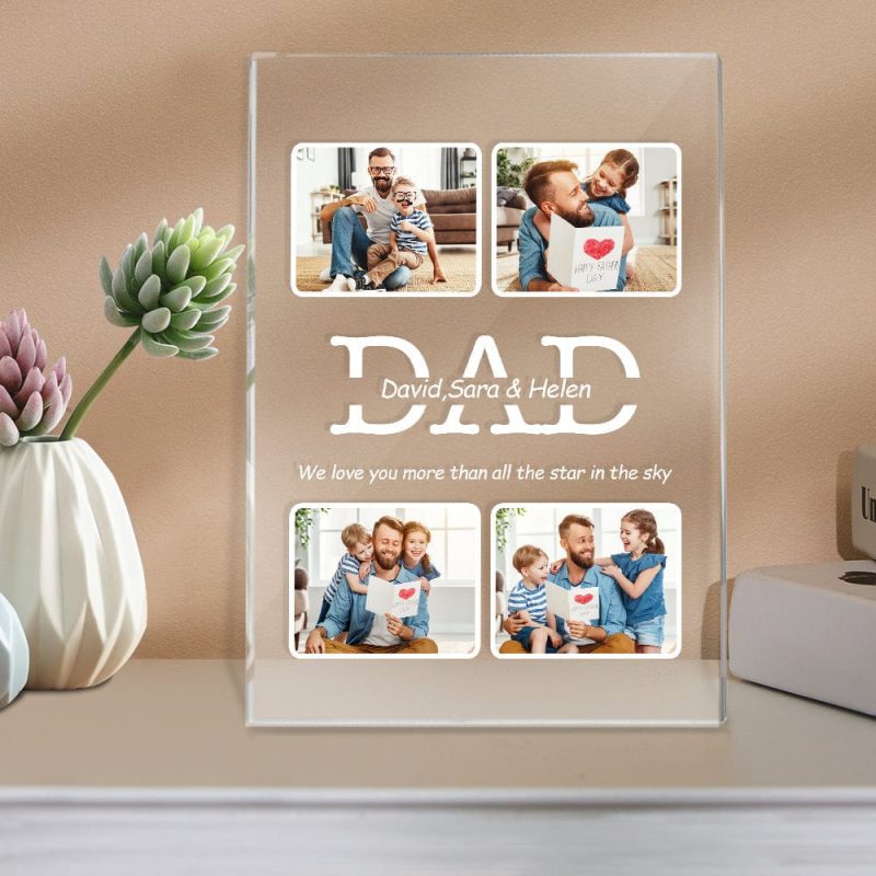 Custom Night Light Father’s Day Gift Custom Your Name and Photo We Love You More Than All the Star In the Sky