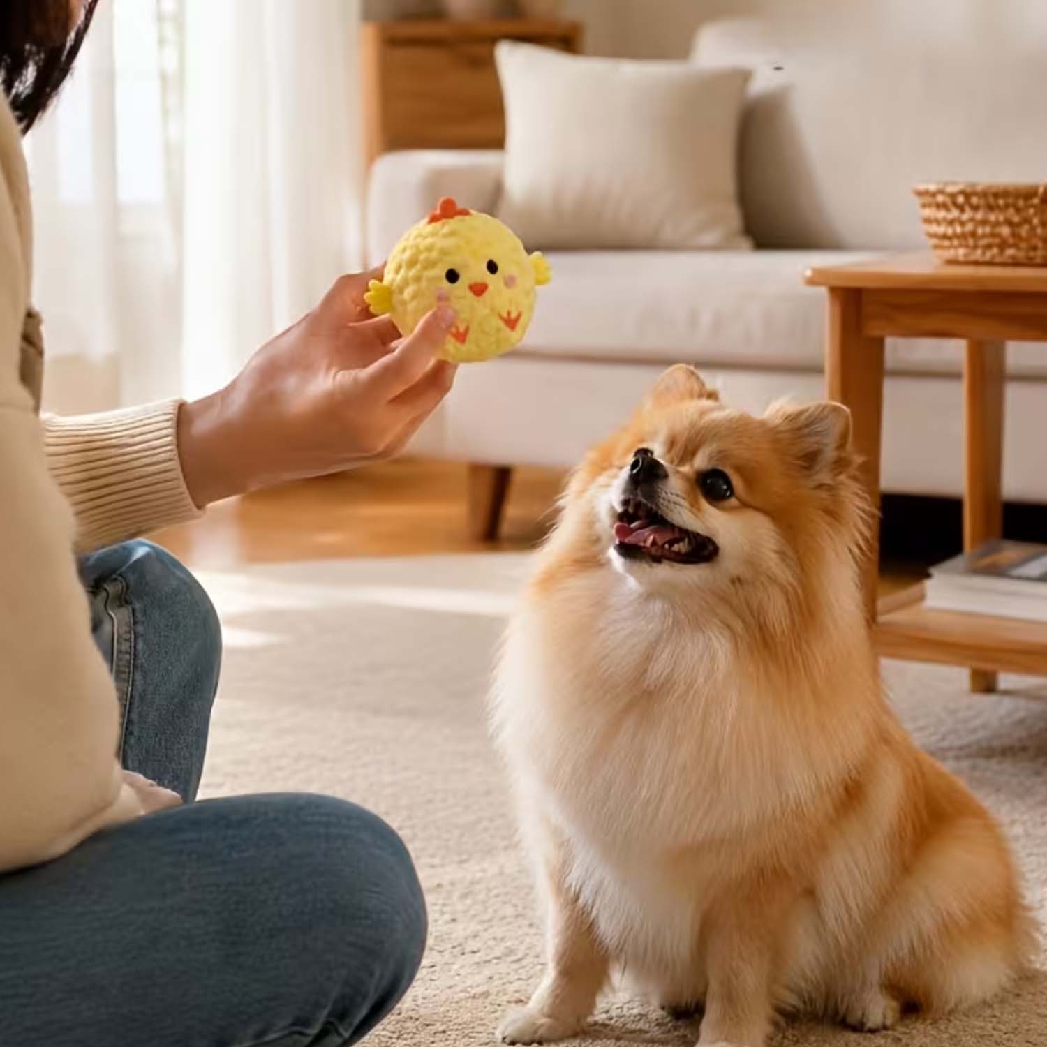 Cute Squeaky Chick Dog Toy – Interactive Pet Chew & Sound Toy for Fun Play - Image 2