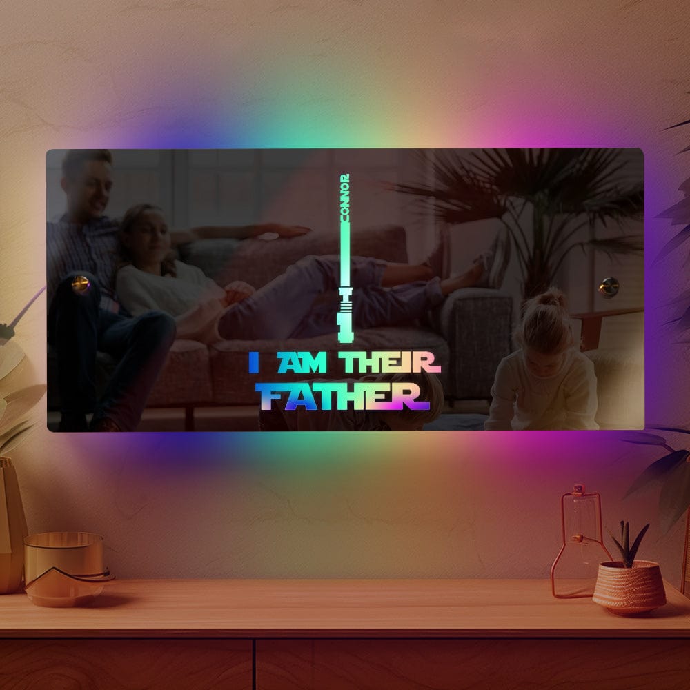 Personalized I Am Their Father Mirror Light Custom Name Light Up Mirror Father's Day Gifts - Image 4