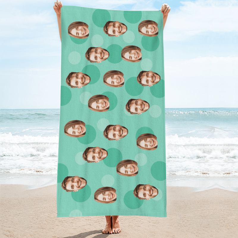 Personalized Face Beach Towel Custom Beach Towel Summer Gift