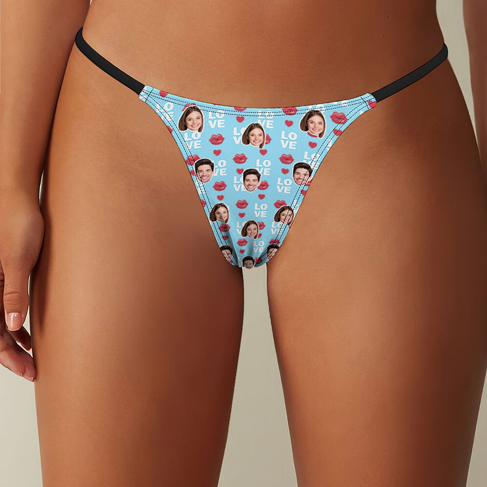 Custom Face Love Women's Tanga Thong Lip Print - Image 2
