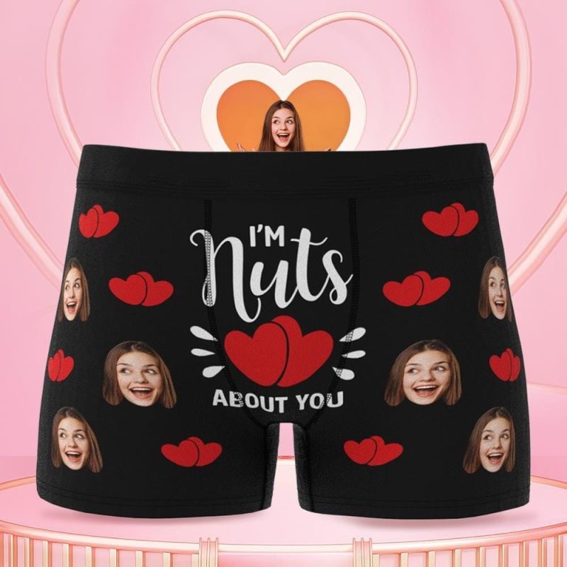 Boyfriend Gift Customized Boxer with Girlfriend’s Face – I’m Nuts