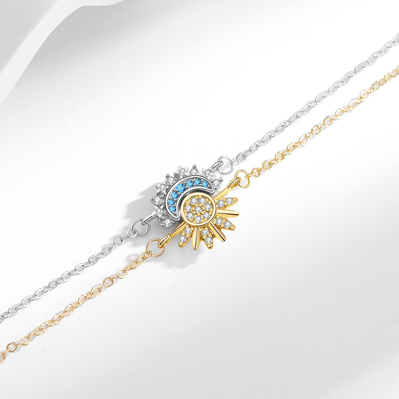 Moon and Sun Diamond Couple Bracelets Magnetic Bracelet Set - Image 5